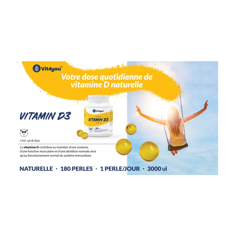 Vitamin D3 3000UI - 180 perles