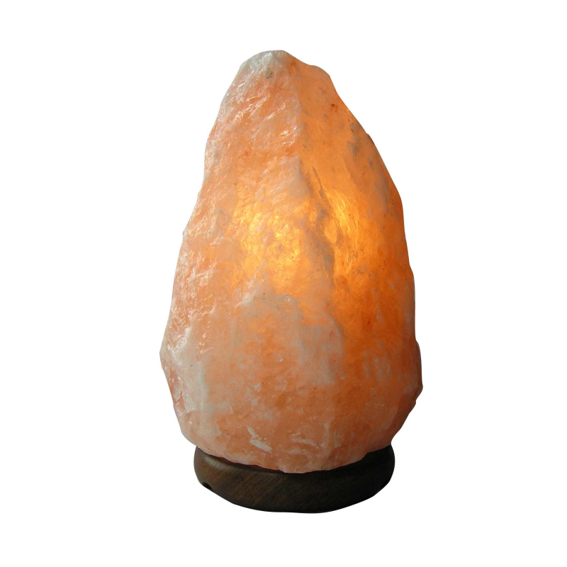Lampe sel Himalaya avec pied en bois - 2 à 3 kg